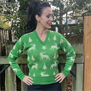 Vintage 1940s Jersild wool deer sweater